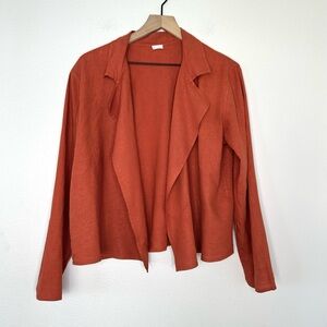 Aritzia Wilfred Free Aperitif Linen Blend Tie Front Top SZ XS Orange/Rust Flaw